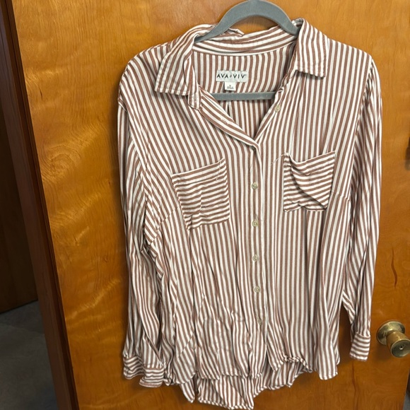 Striped Chambray Button Down - Picture 1 of 2